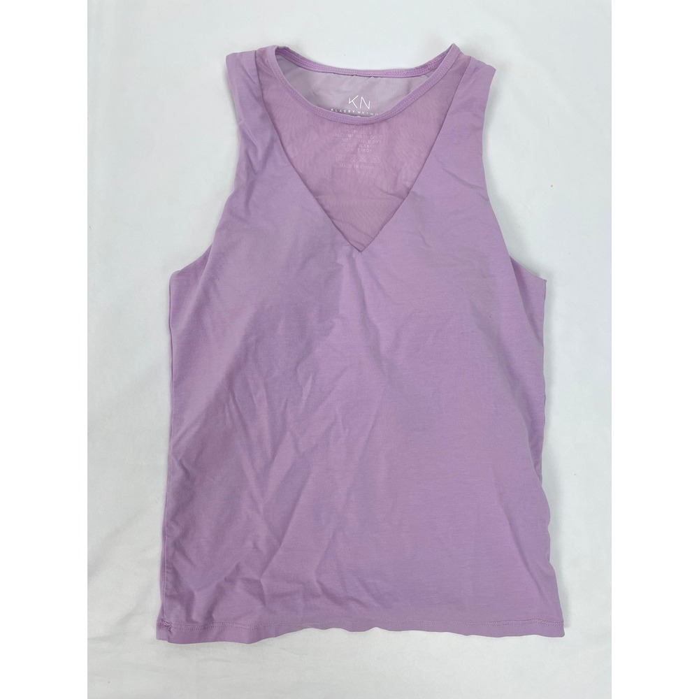 Klassy Network Tank Top Women Small Purple Sleeveless Padded Shelf Bra